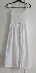 Cotton linen smocked dress